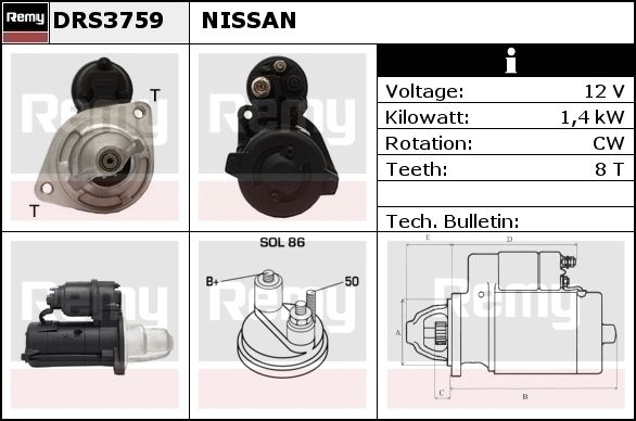 DELCO REMY Starter DRS3779